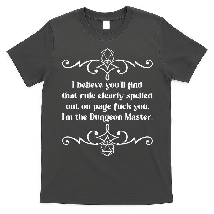 Funny Vintage Fuck You I'm The Dungeon Master T-Shirt