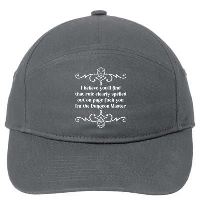 Funny Vintage Fuck You I'm The Dungeon Master 7-Panel Snapback Hat