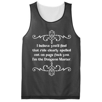 Funny Vintage Fuck You I'm The Dungeon Master Mesh Reversible Basketball Jersey Tank