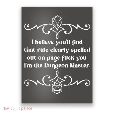 Funny Vintage Fuck You I'm The Dungeon Master Poster