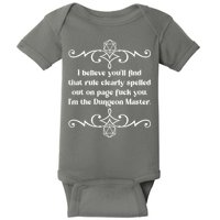 Funny Vintage Fuck You I'm The Dungeon Master Baby Bodysuit
