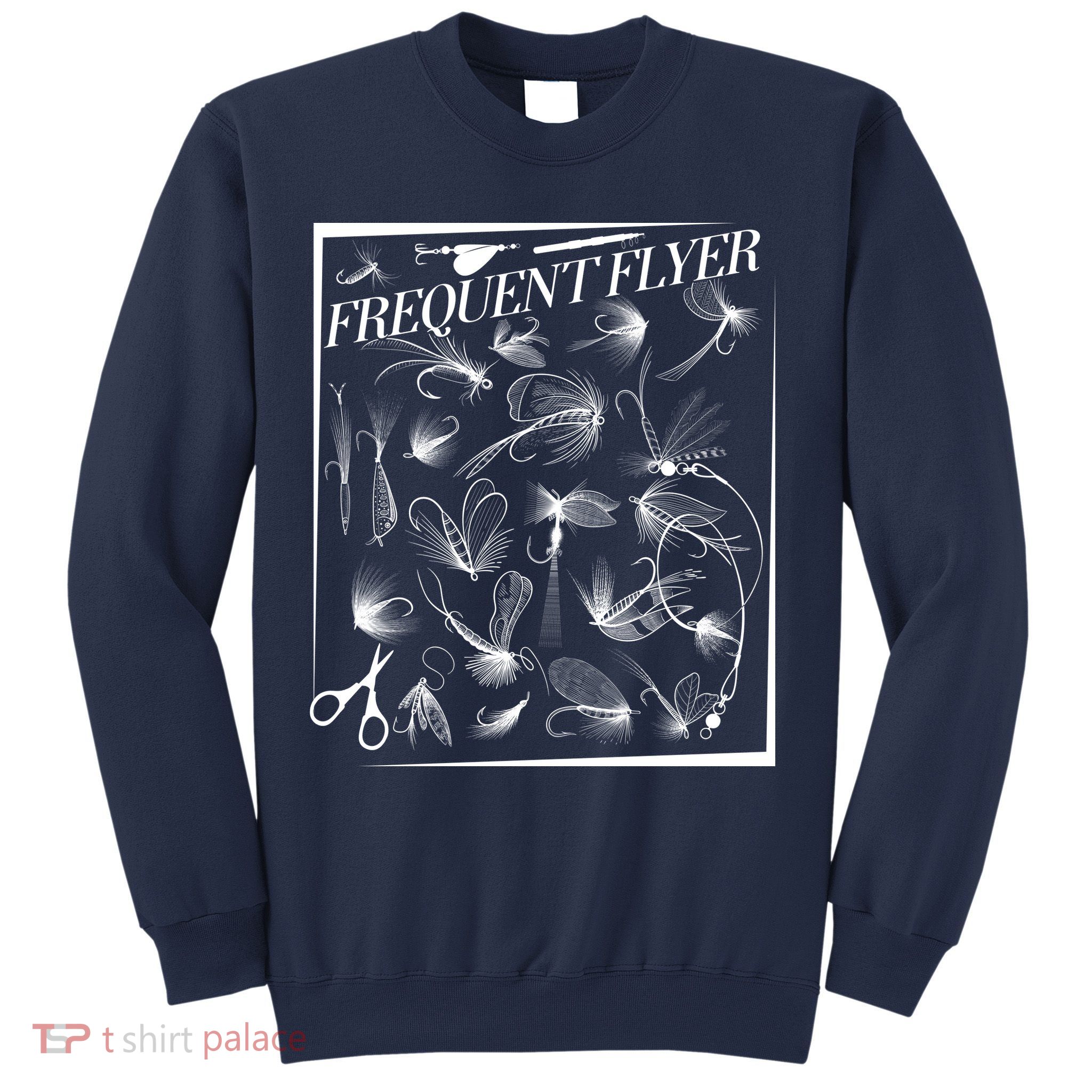 Funny Vintage Frequent Flyer Fly Fishing Lures Sweatshirt