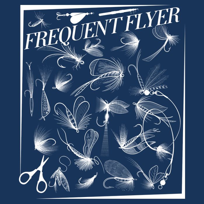 Funny Vintage Frequent Flyer Fly Fishing Lures Tall T-Shirt