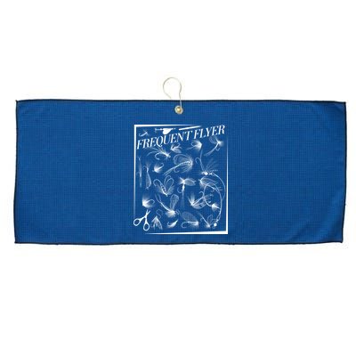 Funny Vintage Frequent Flyer Fly Fishing Lures Large Microfiber Waffle Golf Towel