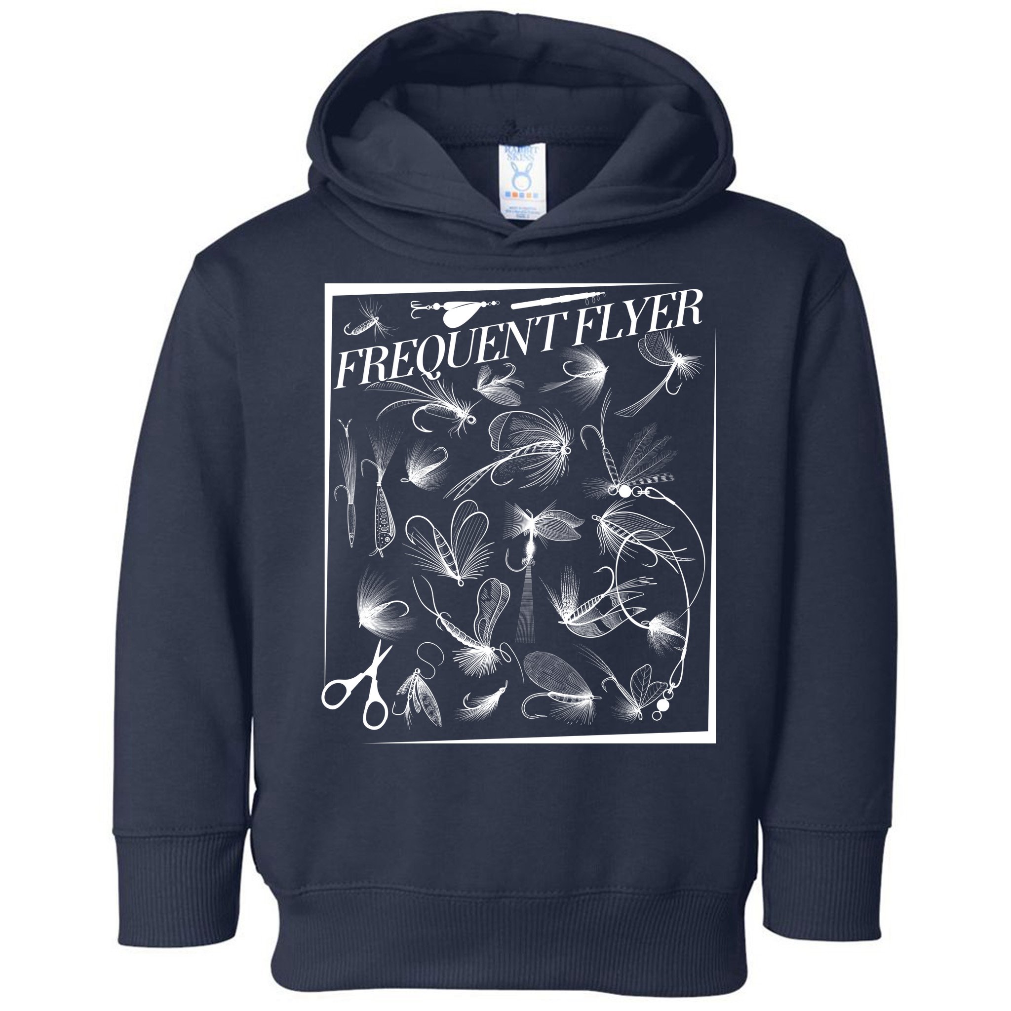 Funny Vintage Frequent Flyer Fly Fishing Lures Toddler Hoodie