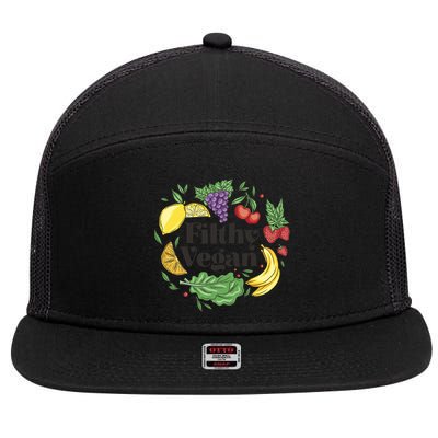 Filthy Vegan 7 Panel Mesh Trucker Snapback Hat