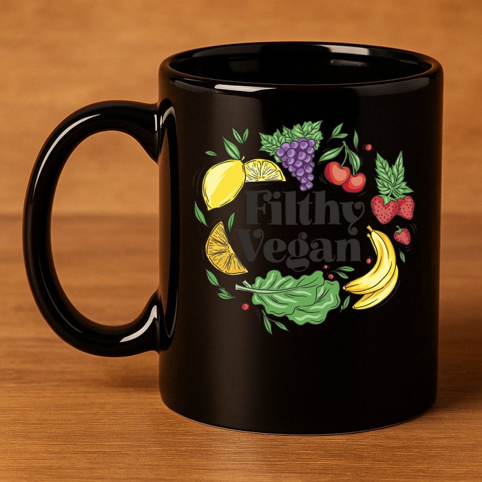 Filthy Vegan 11oz C Handle Ceramic Mug