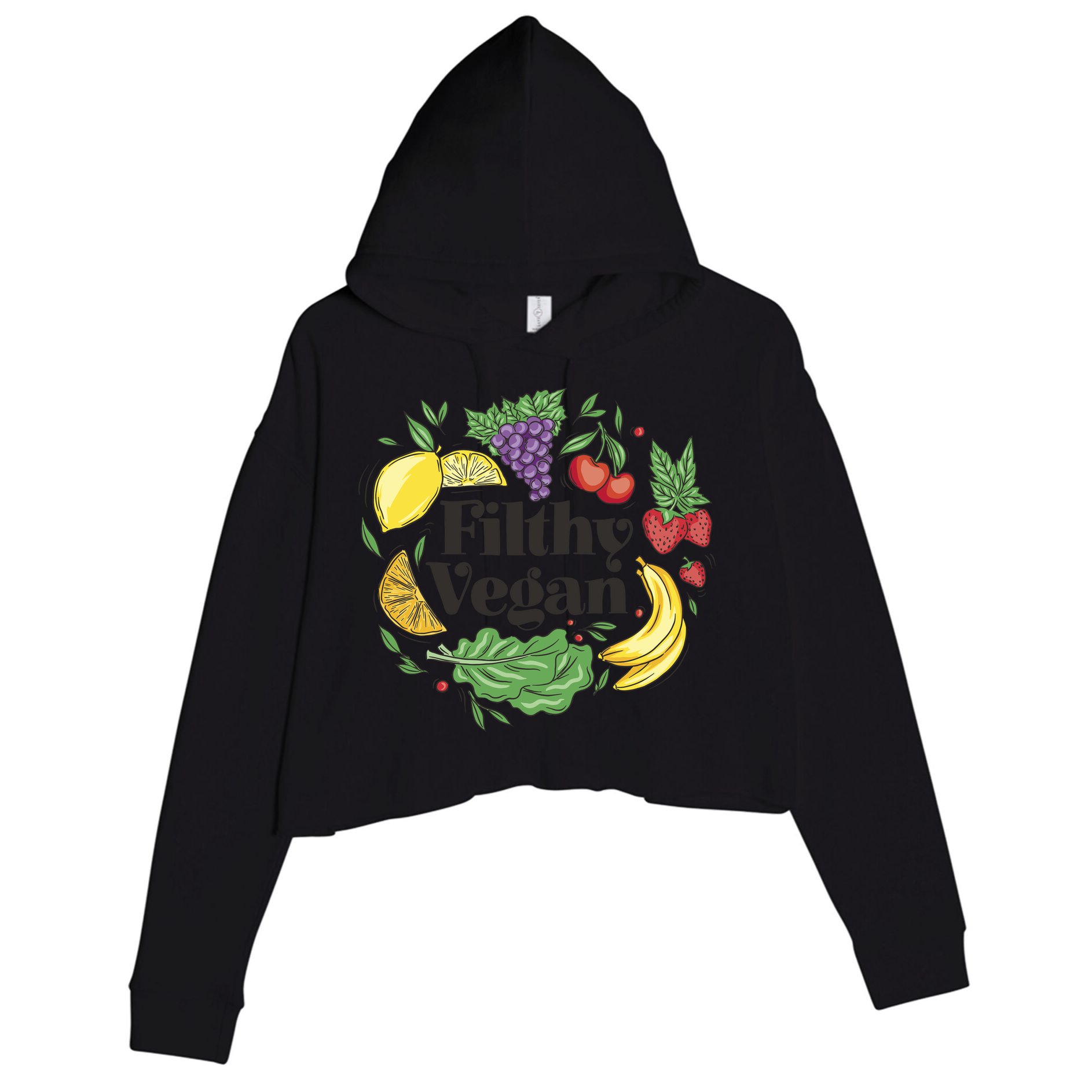 Filthy Vegan Crop Fleece Hoodie