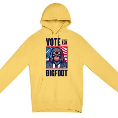 Funny Vote For Bigfoot 2024 Election Premium Pullover Hoodie