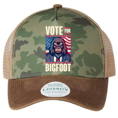 Funny Vote For Bigfoot 2024 Election Legacy Tie Dye Trucker Hat