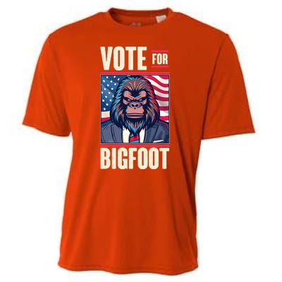 Funny Vote For Bigfoot 2024 Election Cooling Performance Crew T-Shirt