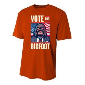 Funny Vote For Bigfoot 2024 Election Performance Sprint T-Shirt