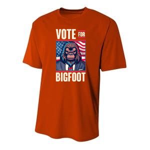 Funny Vote For Bigfoot 2024 Election Youth Performance Sprint T-Shirt