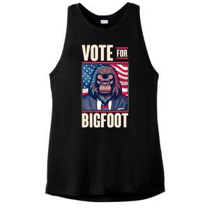 Funny Vote For Bigfoot 2024 Election Ladies PosiCharge Tri-Blend Wicking Tank