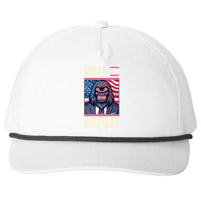 Funny Vote For Bigfoot 2024 Election Snapback Five-Panel Rope Hat