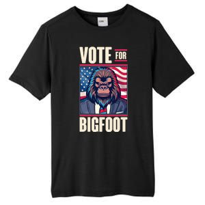 Funny Vote For Bigfoot 2024 Election Tall Fusion ChromaSoft Performance T-Shirt