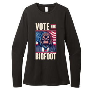 Funny Vote For Bigfoot 2024 Election Womens CVC Long Sleeve Shirt