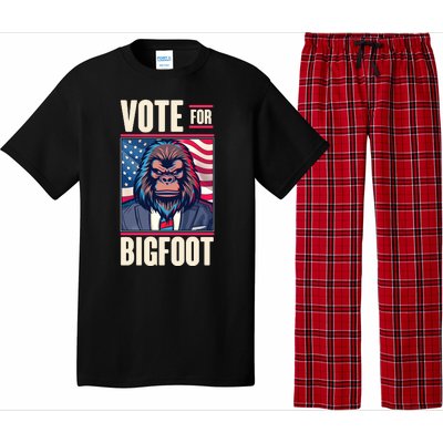 Funny Vote For Bigfoot 2024 Election Pajama Set