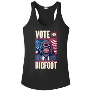 Funny Vote For Bigfoot 2024 Election Ladies PosiCharge Competitor Racerback Tank