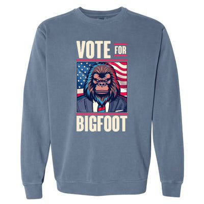 Funny Vote For Bigfoot 2024 Election Garment-Dyed Sweatshirt