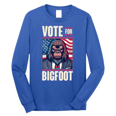 Funny Vote For Bigfoot 2024 Election Long Sleeve Shirt