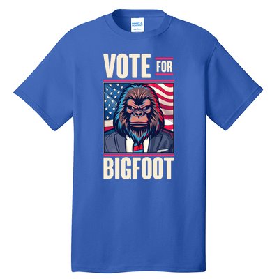 Funny Vote For Bigfoot 2024 Election Tall T-Shirt