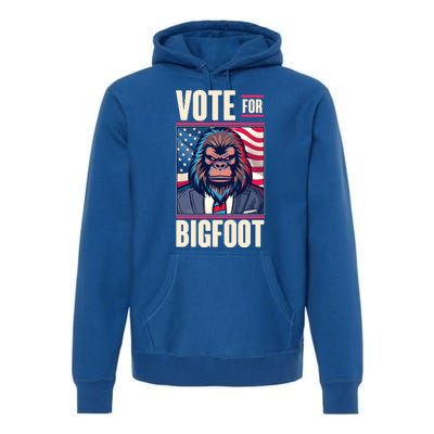 Funny Vote For Bigfoot 2024 Election Premium Hoodie