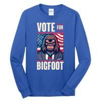 Funny Vote For Bigfoot 2024 Election Tall Long Sleeve T-Shirt