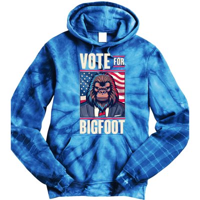 Funny Vote For Bigfoot 2024 Election Tie Dye Hoodie