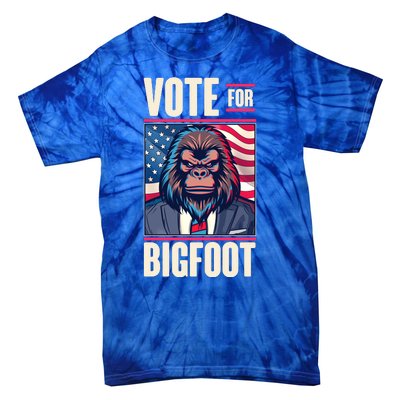 Funny Vote For Bigfoot 2024 Election Tie-Dye T-Shirt