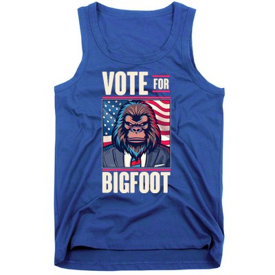 Funny Vote For Bigfoot 2024 Election Tank Top