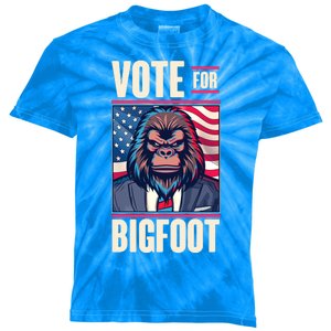 Funny Vote For Bigfoot 2024 Election Kids Tie-Dye T-Shirt