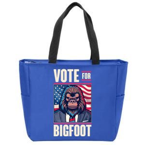 Funny Vote For Bigfoot 2024 Election Zip Tote Bag