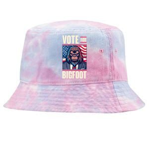 Funny Vote For Bigfoot 2024 Election Tie-Dyed Bucket Hat