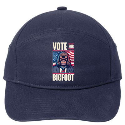 Funny Vote For Bigfoot 2024 Election 7-Panel Snapback Hat