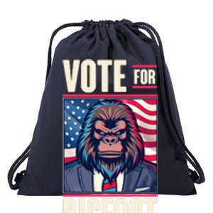 Funny Vote For Bigfoot 2024 Election Drawstring Bag