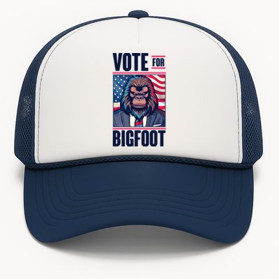 Funny Vote For Bigfoot 2024 Election Trucker Hat