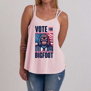 Funny Vote For Bigfoot 2024 Election Women's Strappy Tank