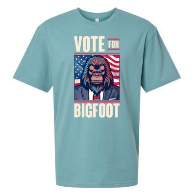 Funny Vote For Bigfoot 2024 Election Sueded Cloud Jersey T-Shirt