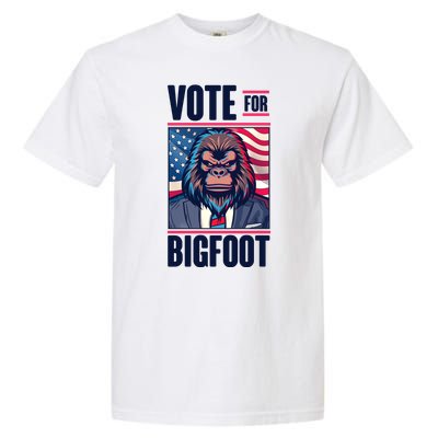 Funny Vote For Bigfoot 2024 Election Garment-Dyed Heavyweight T-Shirt