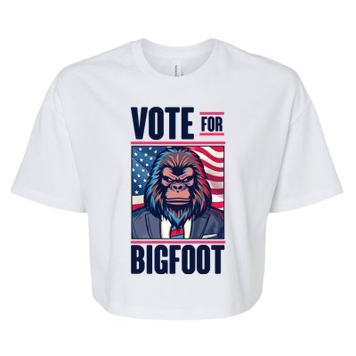 Funny Vote For Bigfoot 2024 Election Bella+Canvas Jersey Crop Tee