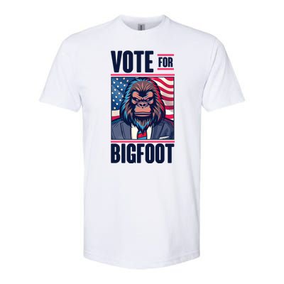 Funny Vote For Bigfoot 2024 Election Softstyle CVC T-Shirt