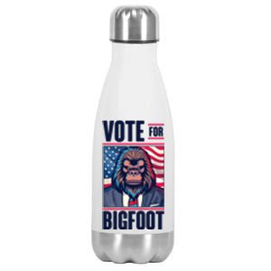 Funny Vote For Bigfoot 2024 Election Stainless Steel Insulated Water Bottle