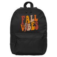 Fall Vibes Fall Season Lighting Bolt 16 in Basic Backpack