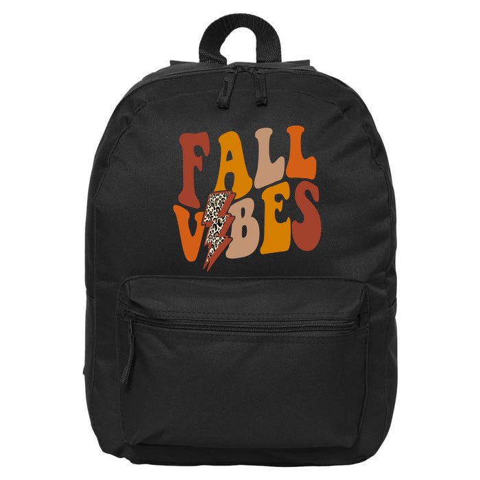 Fall Vibes Fall Season Lighting Bolt 16 in Basic Backpack