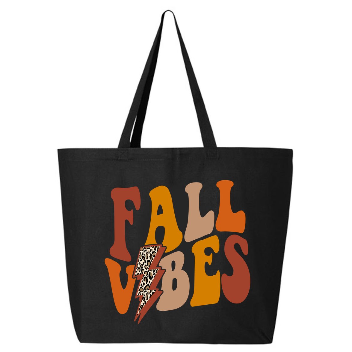 Fall Vibes Fall Season Lighting Bolt 25L Jumbo Tote
