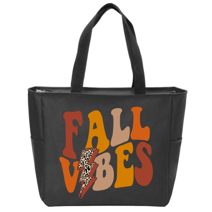 Fall Vibes Fall Season Lighting Bolt Zip Tote Bag