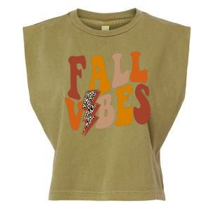 Fall Vibes Fall Season Lighting Bolt Garment-Dyed Women's Muscle Tee