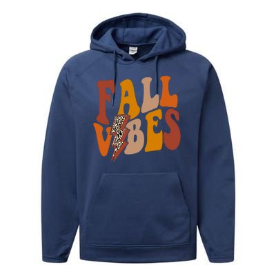 Fall Vibes Fall Season Lighting Bolt Performance Fleece Hoodie