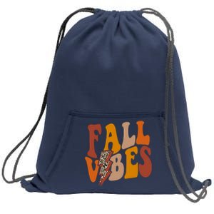 Fall Vibes Fall Season Lighting Bolt Sweatshirt Cinch Pack Bag